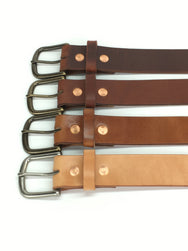 H+B FULL GRAIN LEATHER BELTS - BUCK BROWN LEATHER
