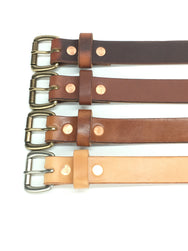 H+B FULL GRAIN LEATHER BELTS - BUCK BROWN LEATHER