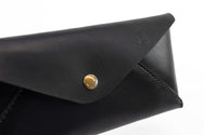 H+B CLUTCH | BLACK LEATHER CLUTCH PURSE