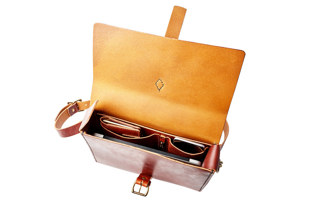 H+B MESSENGER | BURNT UMBER LEATHER