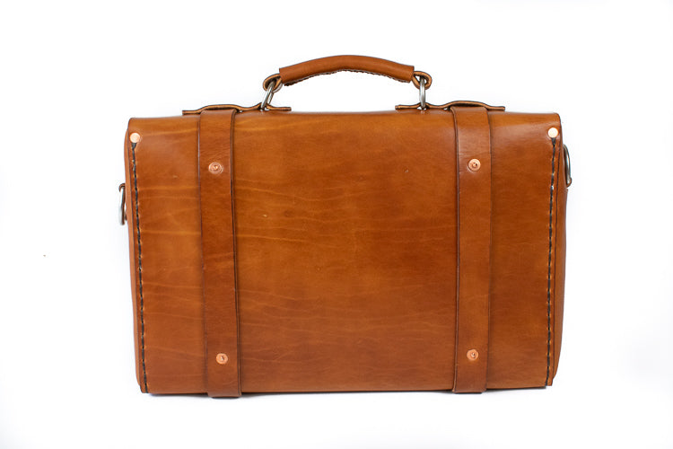 H+B LEATHER BAG | CLASSIC BUCK BROWN LEATHER BAG