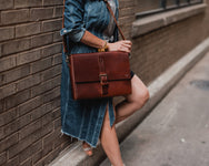 H+B MESSENGER | BURNT UMBER LEATHER