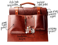 H+B LEATHER BAG | CLASSIC BURNT UMBER LEATHER BAG