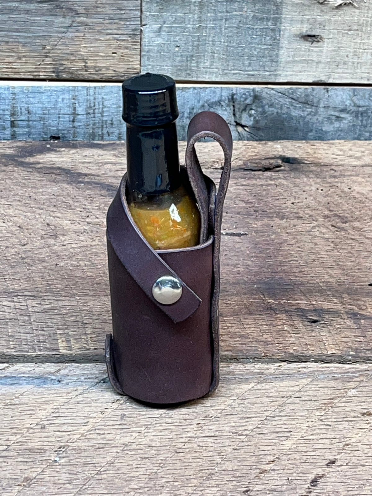 H+B HOT SAUCE HOLSTER BROWN LEATHER