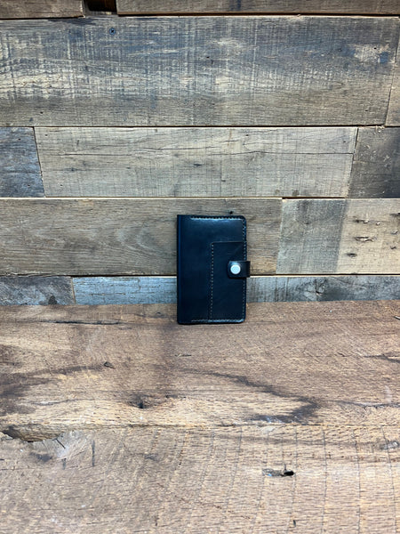 H+B NOTEBOOK/PASSPORT HOLDER WITH PEN SLEEVE | BLACK LEATHER