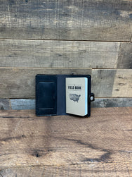 H+B NOTEBOOK/PASSPORT HOLDER WITH PEN SLEEVE | BLACK LEATHER