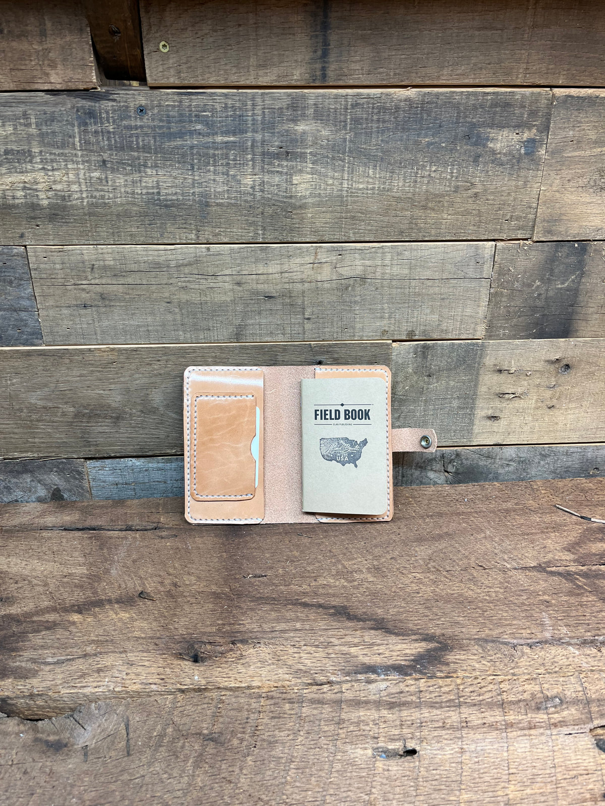 H+B NOTEBOOK/PASSPORT HOLDER WITH PEN SLEEVE | RUSSSET LEATHER