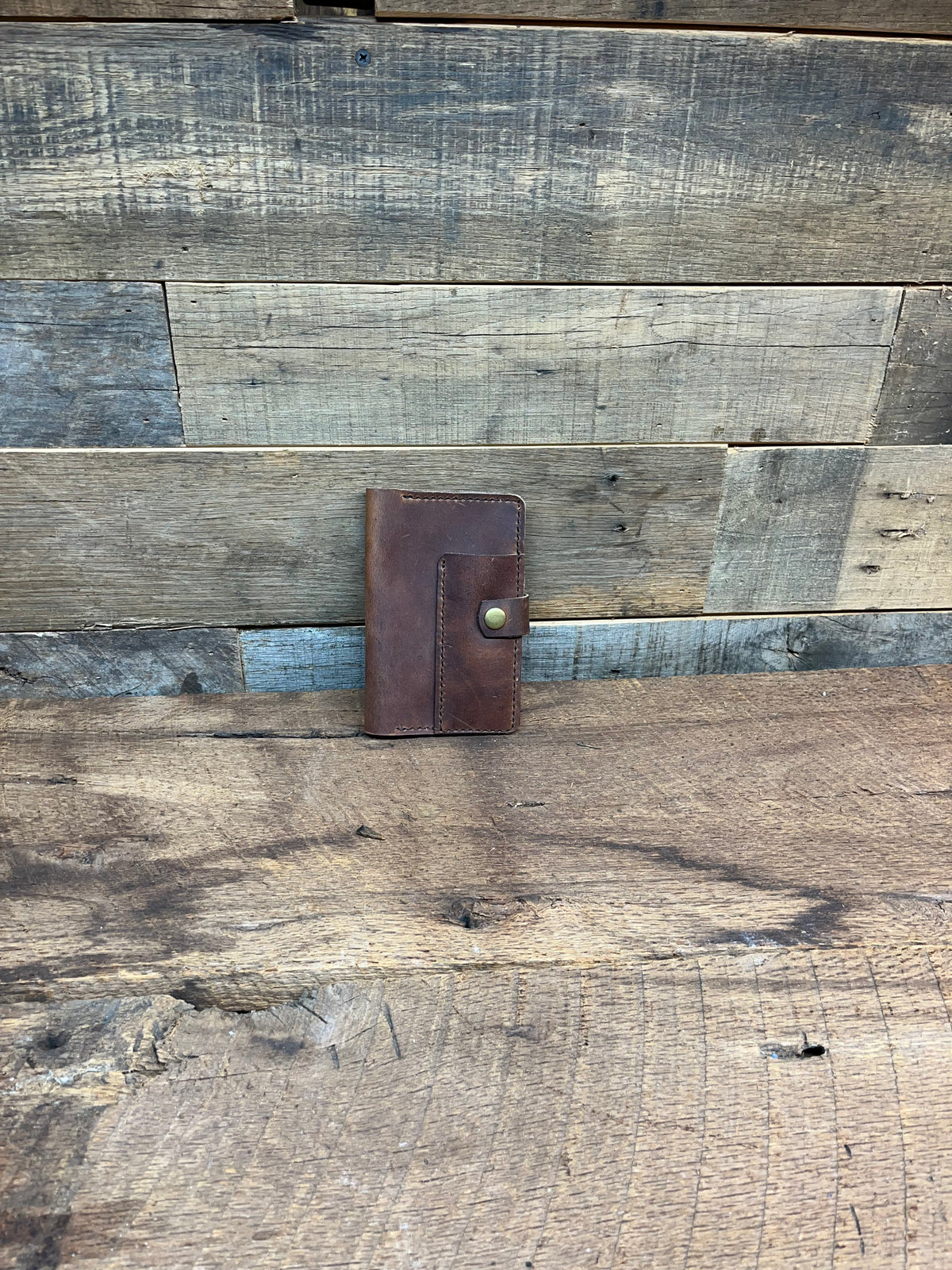 H+B NOTEBOOK/PASSPORT HOLDER WITH PEN SLEEVE | Brown Leather