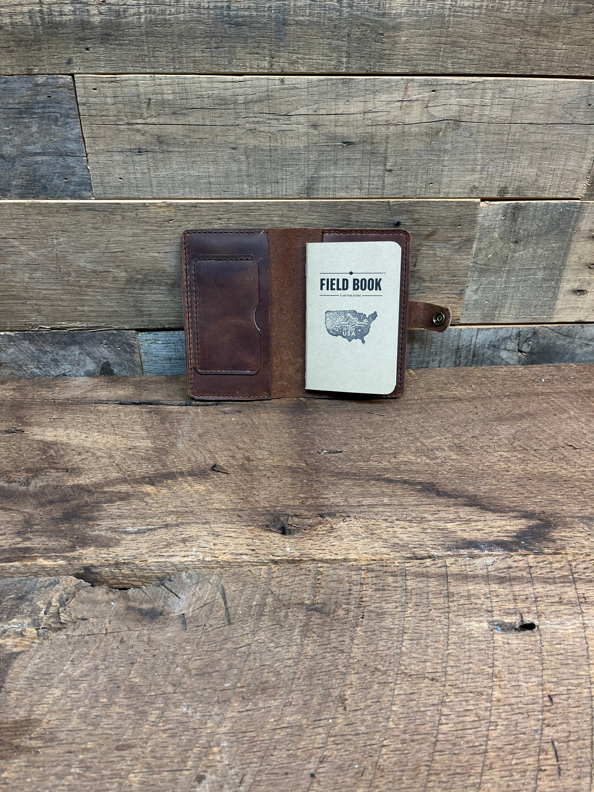 H+B NOTEBOOK/PASSPORT HOLDER WITH PEN SLEEVE | Brown Leather