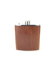H+B WHISKY FLASK | BUCK BROWN LEATHER