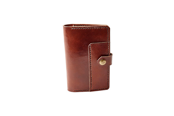 H+B NOTEBOOK/PASSPORT HOLDER WITH PEN SLEEVE | ESPRESSO BROWN LEATHER