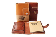 H+B NOTEBOOK/PASSPORT HOLDER WITH PEN SLEEVE | ESPRESSO BROWN LEATHER