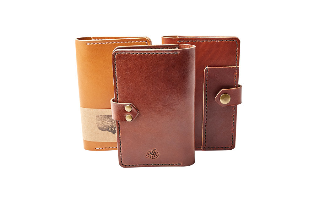 H+B NOTEBOOK/PASSPORT HOLDER WITH PEN SLEEVE | BURNT UMBER LEATHER