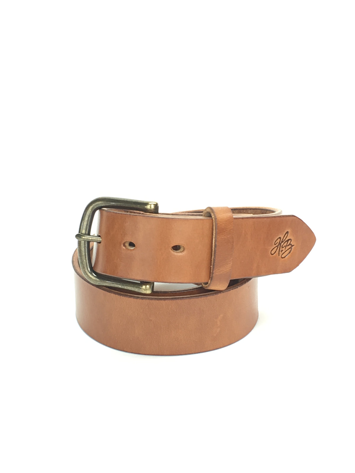 H+B FULL GRAIN LEATHER BELTS - BUCK BROWN LEATHER