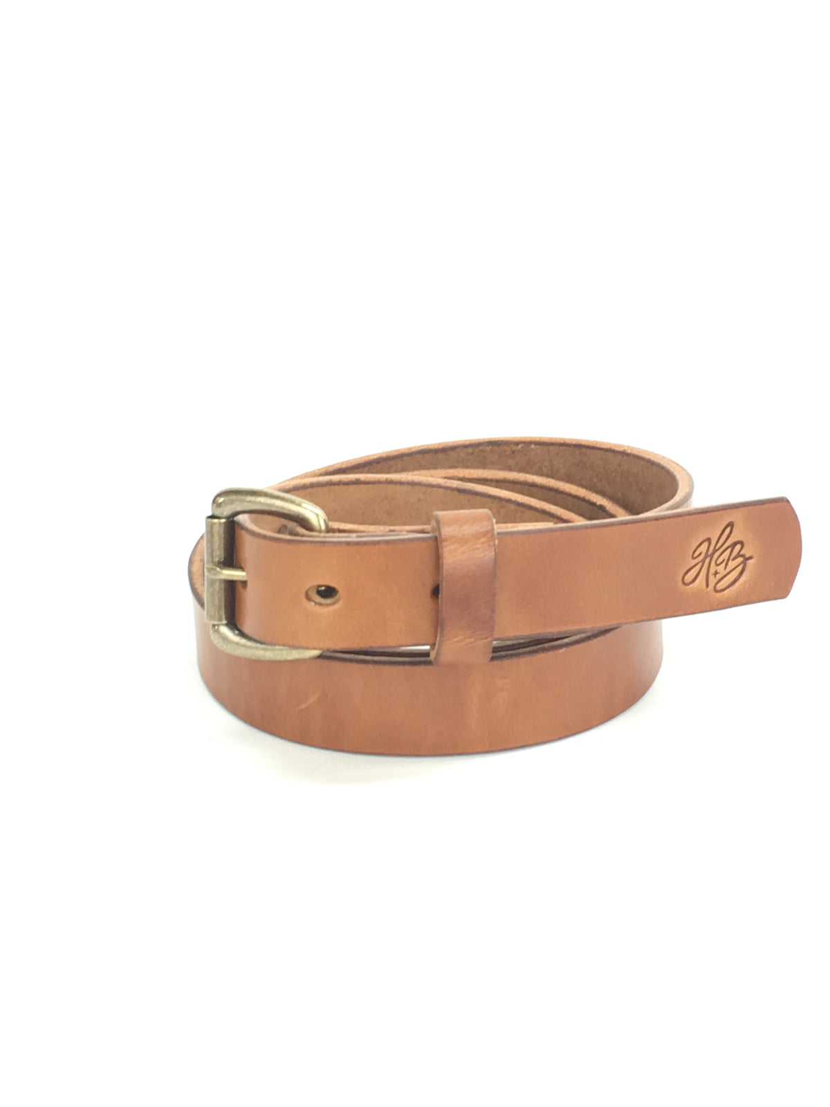 H+B FULL GRAIN LEATHER BELTS - BUCK BROWN LEATHER