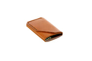 H+B CARD LEATHER WALLET | BUCK BROWN LEATHER WALLET