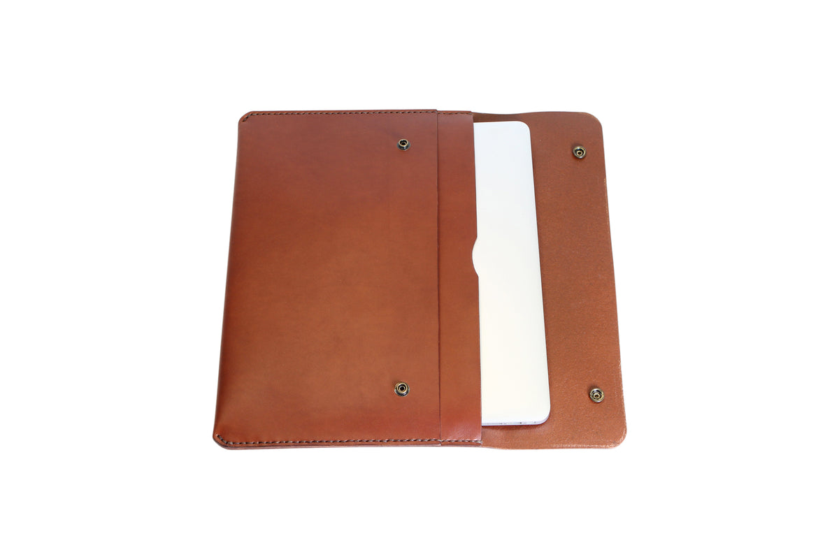 H+B LAPTOP CASE & FIELD NOTES POCKET | SEDONA BROWN LEATHER