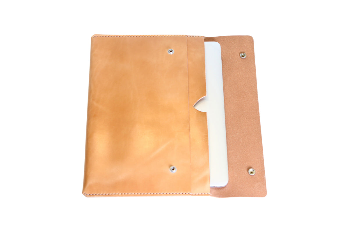 H+B LAPTOP CASE & FIELD NOTES POCKET | RUSSET LEATHER